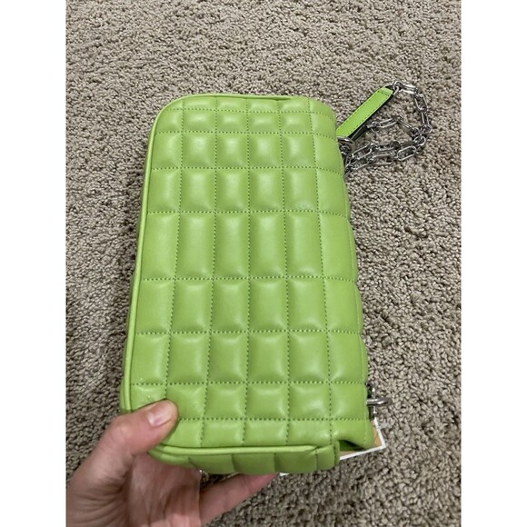 NWT Michael Kors Tribeca Large Quilted Leather Shoulder/Crossbody Bag In Green - Picture 8 of 13